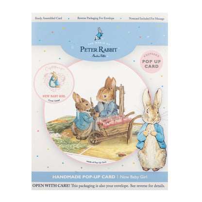 Peter Rabbit New Baby Girl Pop Up Greeting Card