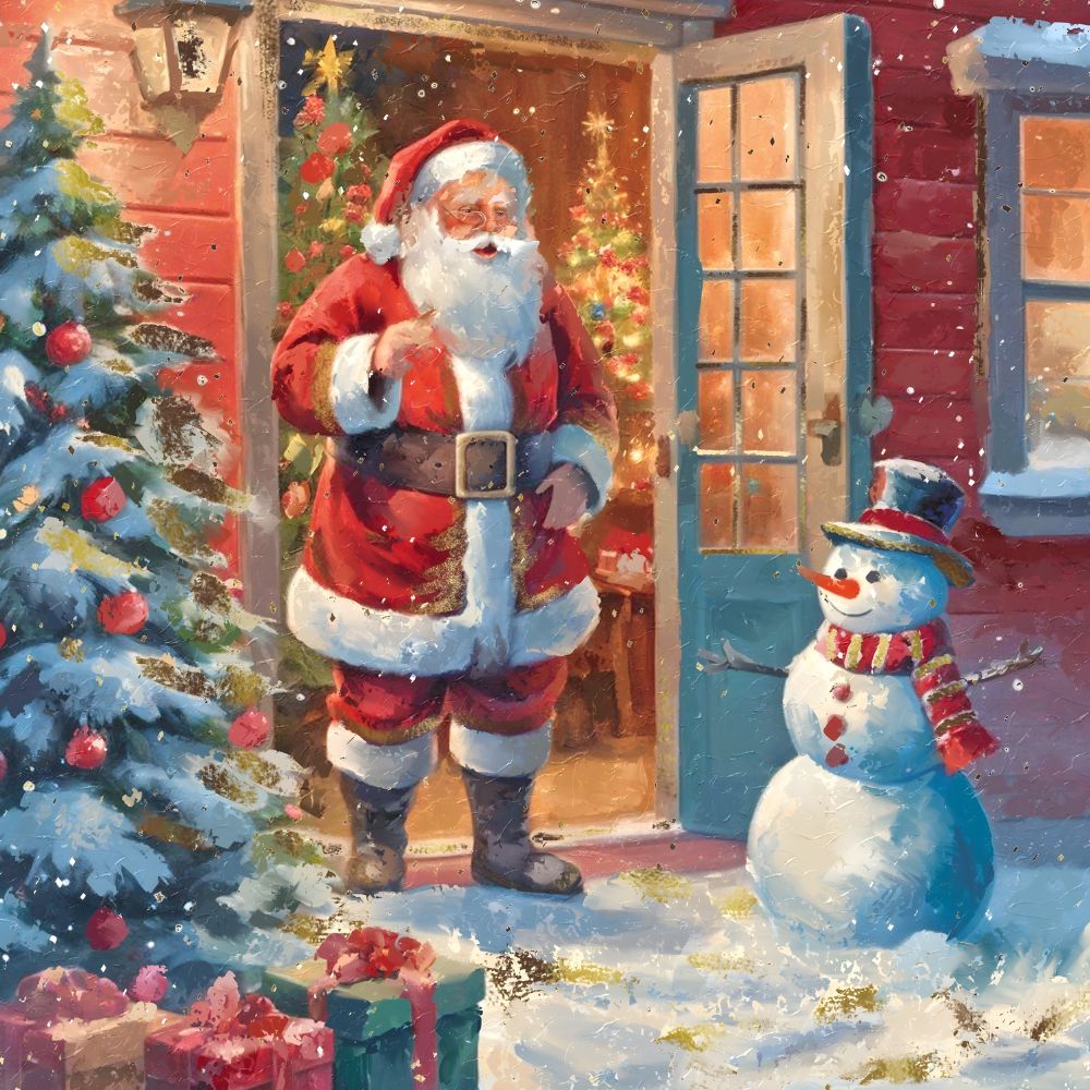 Medici Box of 12 Christmas Cards Santa Themed Luxury Xmas Cards In 3 Designs