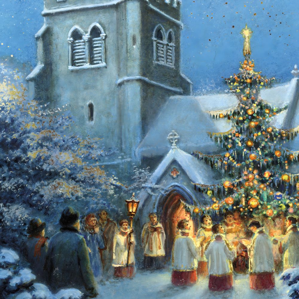 Medici Box of 12 Christmas Cards Carol Themed Luxury Xmas Cards In 3 Designs