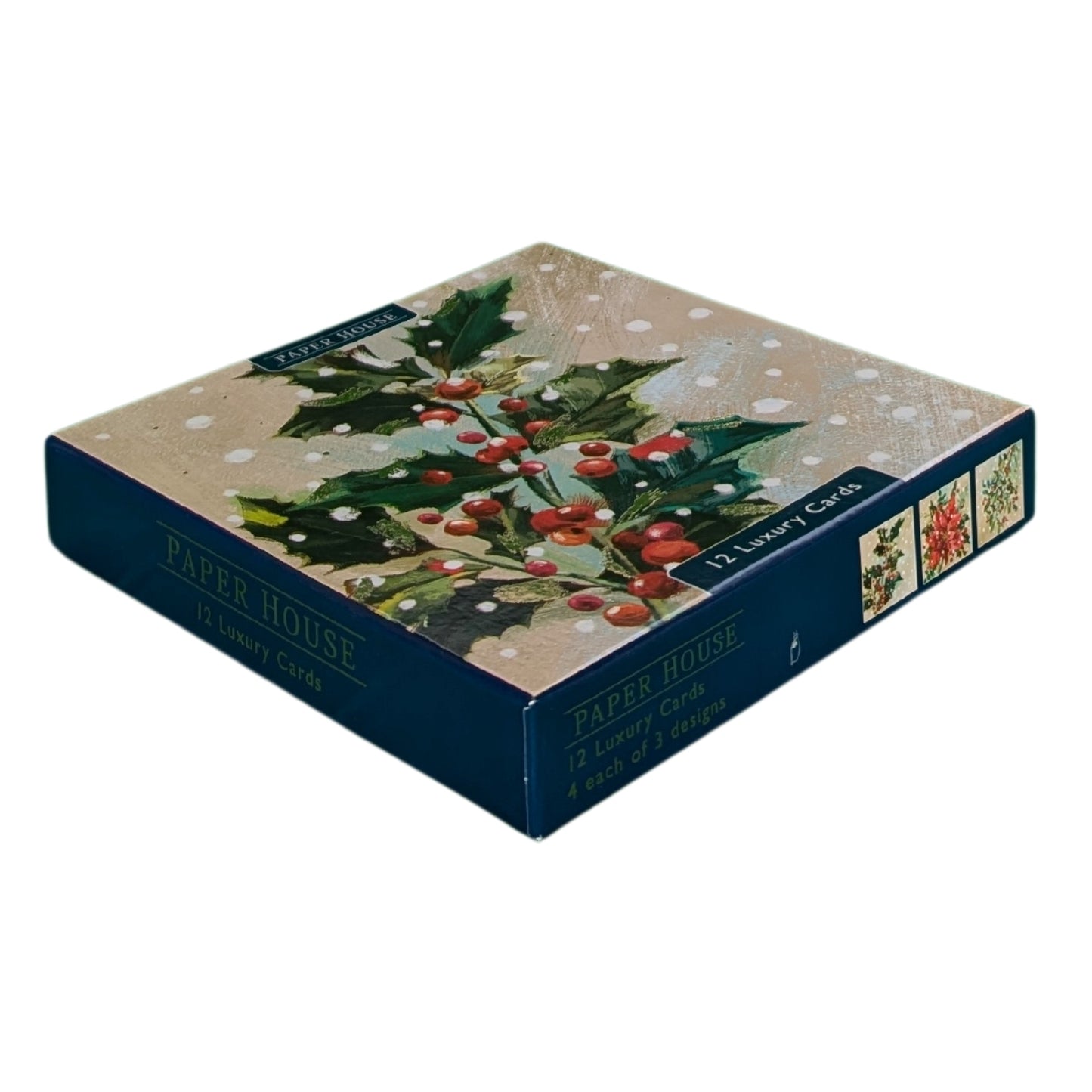 Box Of 12 Paper House Festive Xmas Flora Christmas Cards In 3 Designs