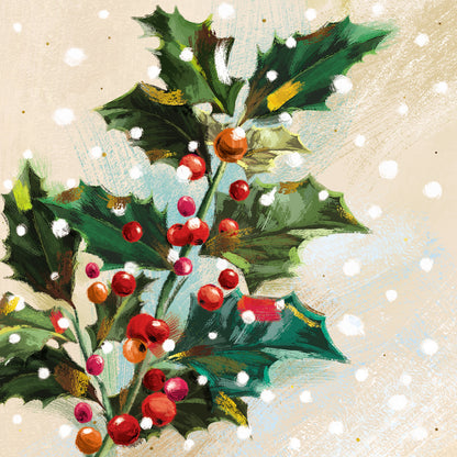 Box Of 12 Paper House Festive Xmas Flora Christmas Cards In 3 Designs