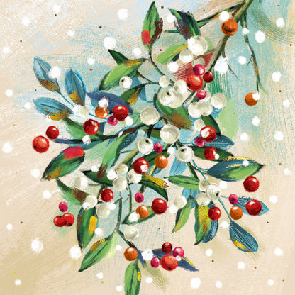 Box Of 12 Paper House Festive Xmas Flora Christmas Cards In 3 Designs