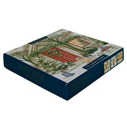 Box Of 12 Paper House Puppy Dog Xmas Post Christmas Cards In 3 Designs