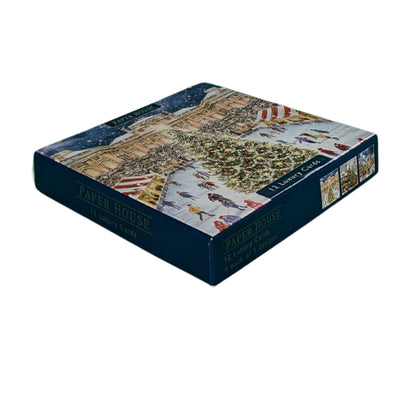 Box Of 12 Paper House Festive Xmas Town Christmas Cards In 3 Designs