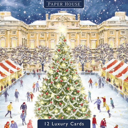 Box Of 12 Paper House Festive Xmas Town Christmas Cards In 3 Designs