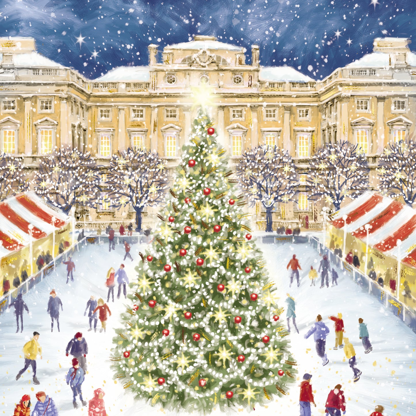 Box Of 12 Paper House Festive Xmas Town Christmas Cards In 3 Designs