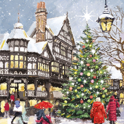 Box Of 12 Paper House Festive Xmas Town Christmas Cards In 3 Designs