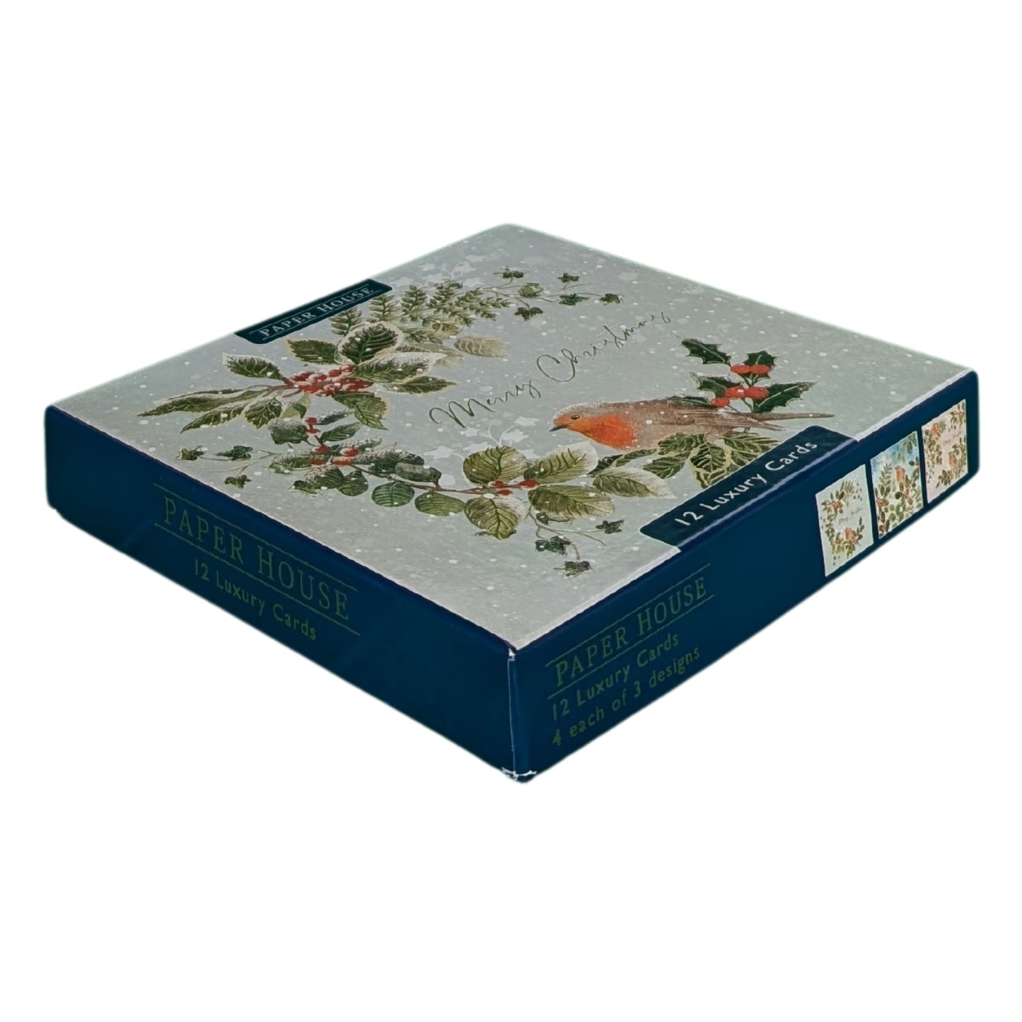 Box Of 12 Paper House Festive Xmas Robin Christmas Cards In 3 Designs