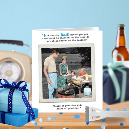 Amazing Dad! Burnt But Frozen Funny Father's Day Card Greeting
