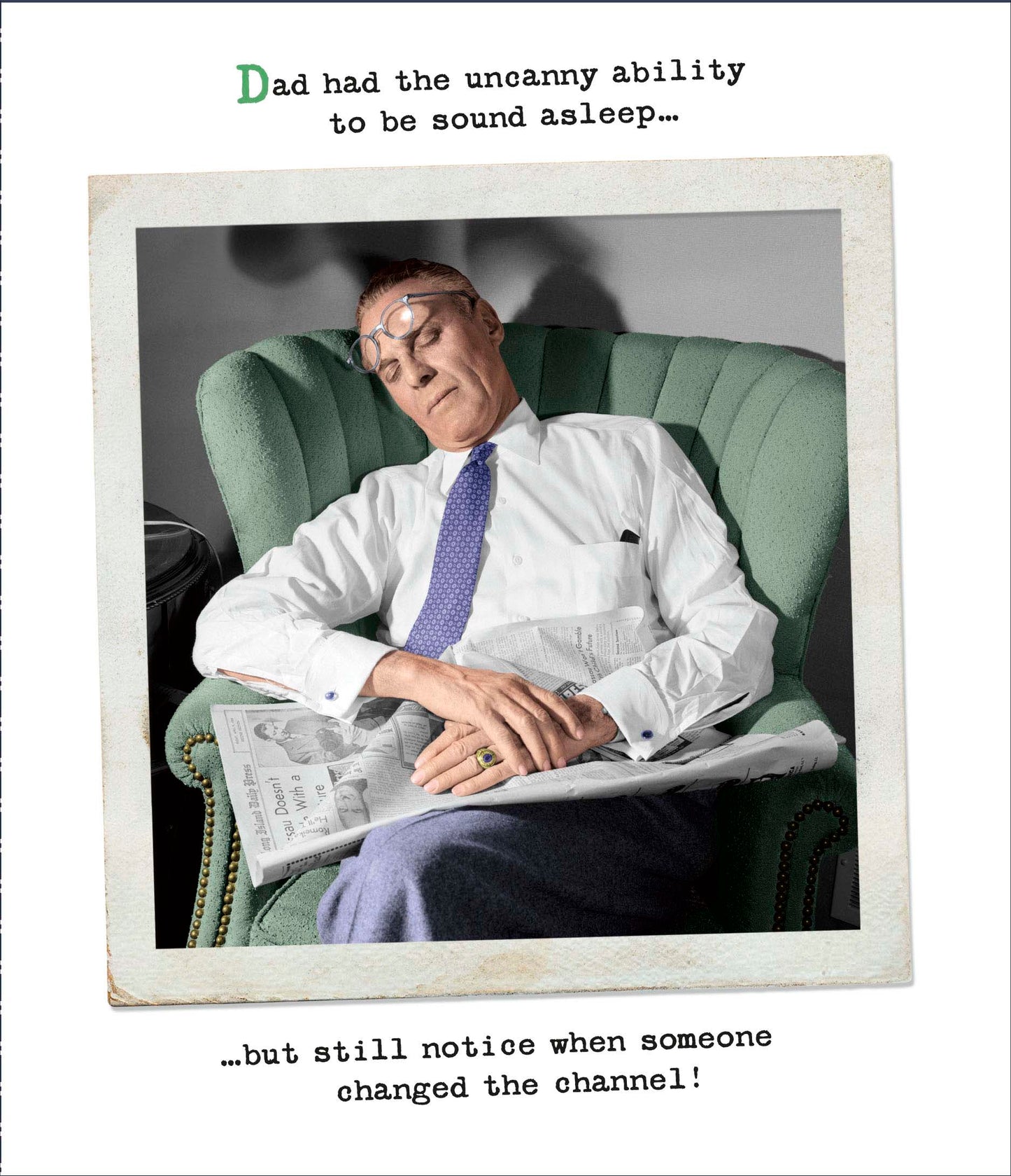 Dads Ability To Be Sound Asleep Funny Father's Day Card Greeting