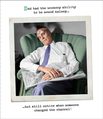 Dads Ability To Be Sound Asleep Funny Father's Day Card Greeting