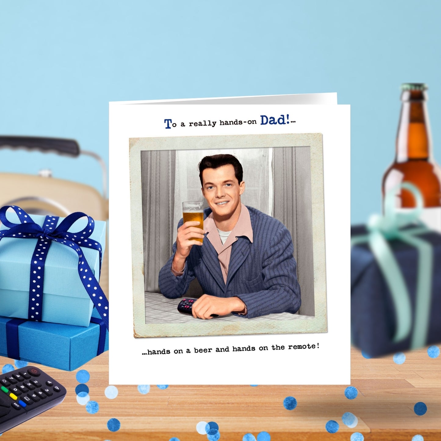 Hands-On Dad! ...Hands On Beer  Funny Father's Day Card Greeting