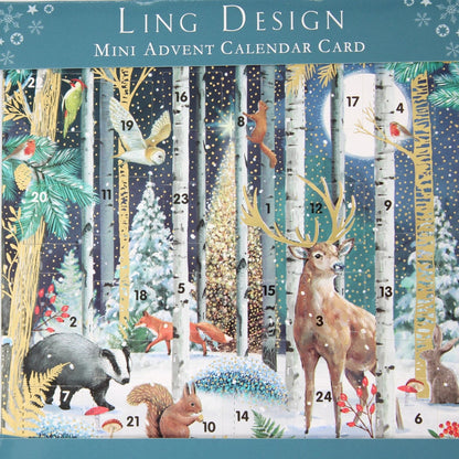 Advent Calendar Christmas Card Magical Winter Forest Xmas Countdown Card