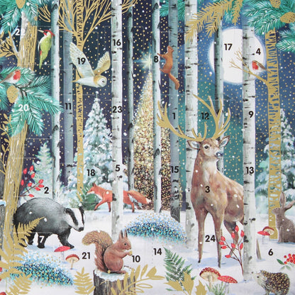 Advent Calendar Christmas Card Magical Winter Forest Xmas Countdown Card