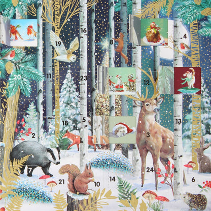 Advent Calendar Christmas Card Magical Winter Forest Xmas Countdown Card