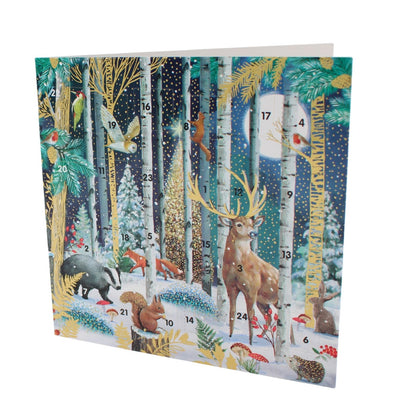Advent Calendar Christmas Card Magical Winter Forest Xmas Countdown Card