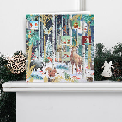 Advent Calendar Christmas Card Magical Winter Forest Xmas Countdown Card