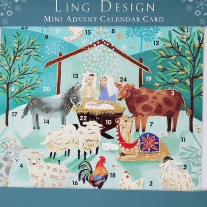 Advent Christmas Greeting Card The Nativity Joyful Xmas Countdown Card