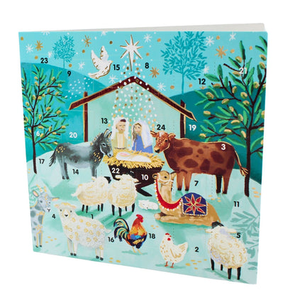 Advent Christmas Greeting Card The Nativity Joyful Xmas Countdown Card