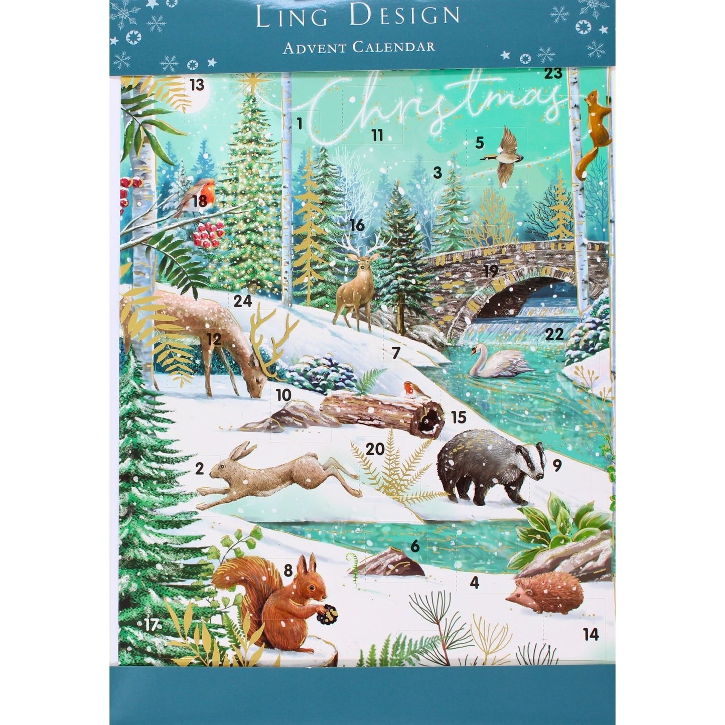 Traditional Picture Advent Calendar Magical Winter Animals Christmas Countdown