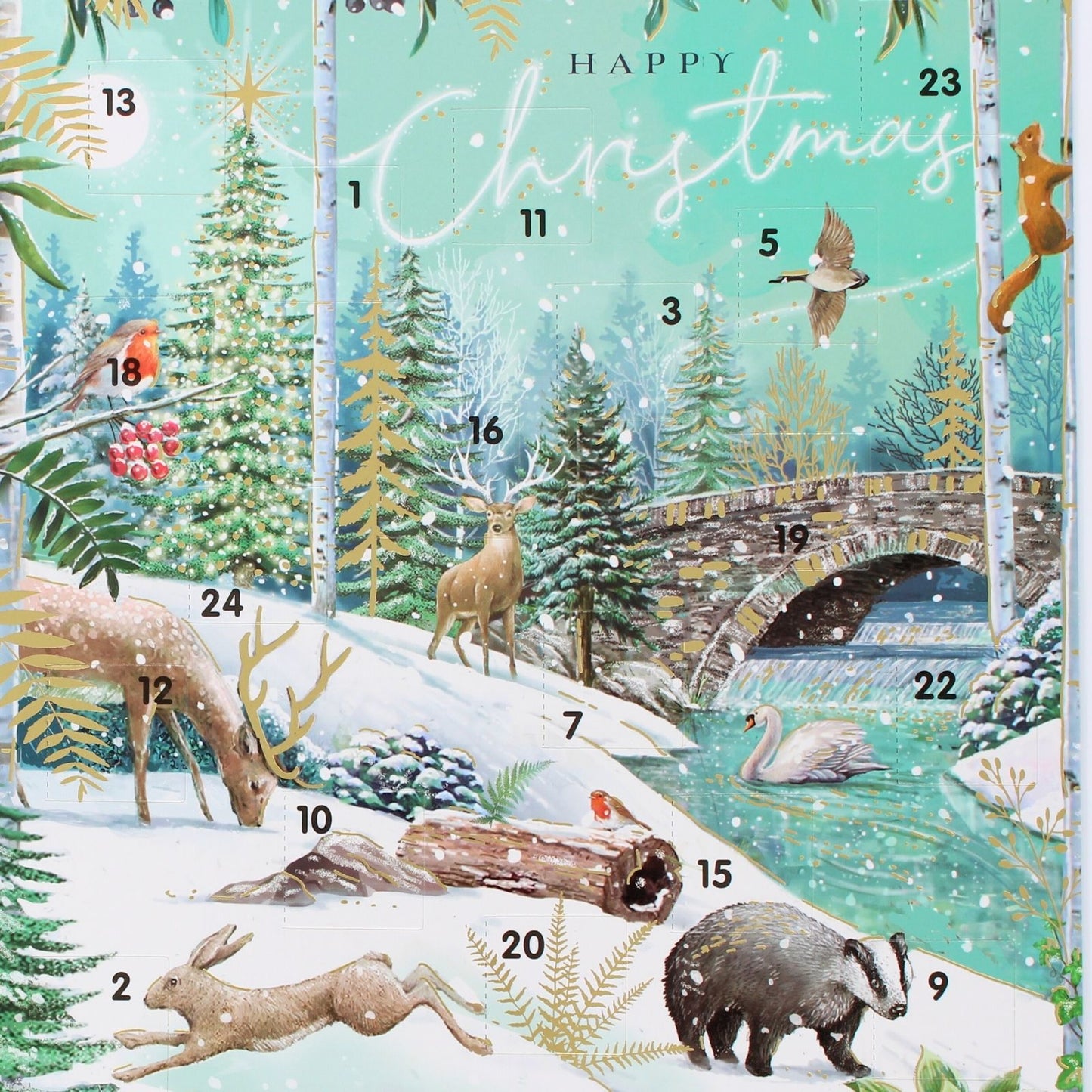 Traditional Picture Advent Calendar Magical Winter Animals Christmas Countdown