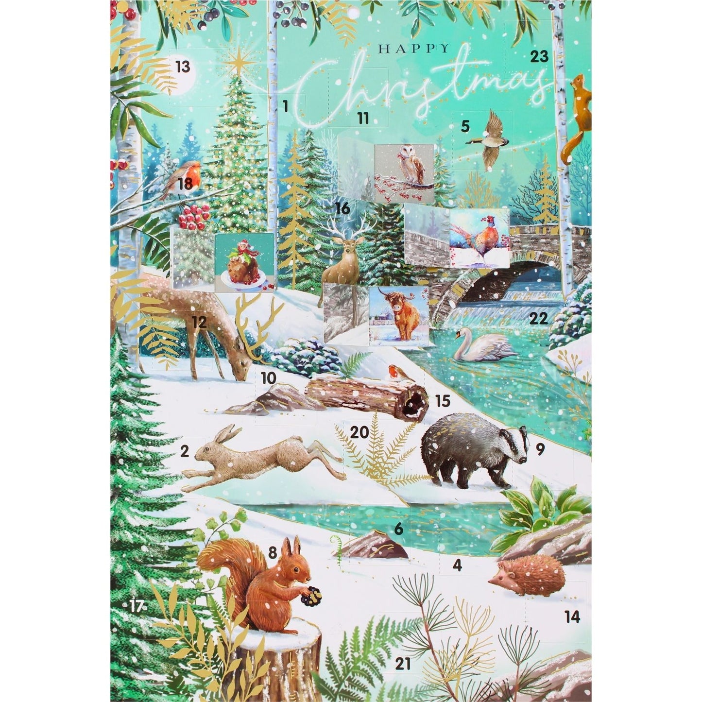 Traditional Picture Advent Calendar Magical Winter Animals Christmas Countdown