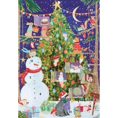 Traditional Picture Advent Calendar Cute Animals & Tree Christmas Countdown Gift