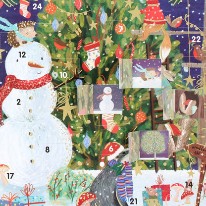 Traditional Picture Advent Calendar Cute Animals & Tree Christmas Countdown Gift