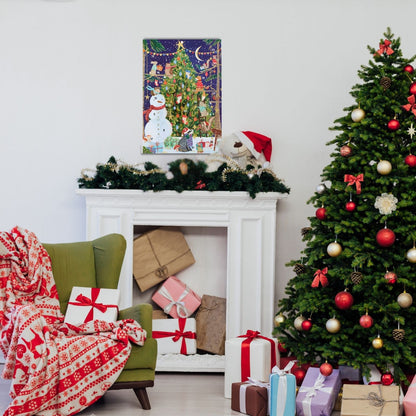 Traditional Picture Advent Calendar Cute Animals & Tree Christmas Countdown Gift