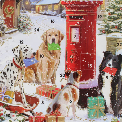 Traditional Picture Advent Calendar Dogs Posting  Cards Christmas Countdown Gift