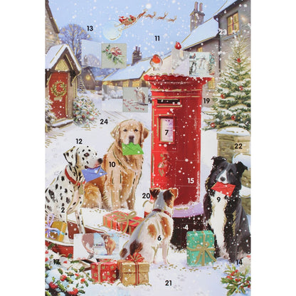 Traditional Picture Advent Calendar Dogs Posting  Cards Christmas Countdown Gift