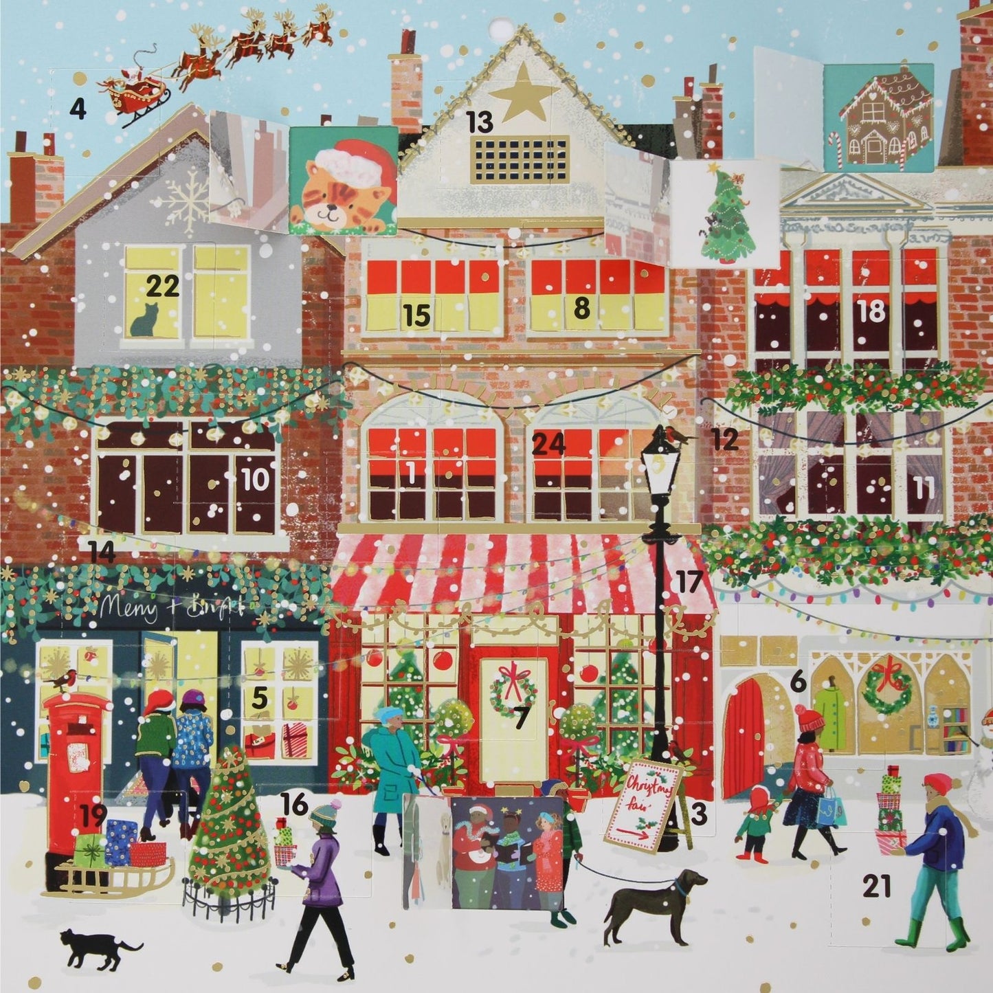 Traditional Picture Advent Calendar Festive High Street Christmas Countdown Gift
