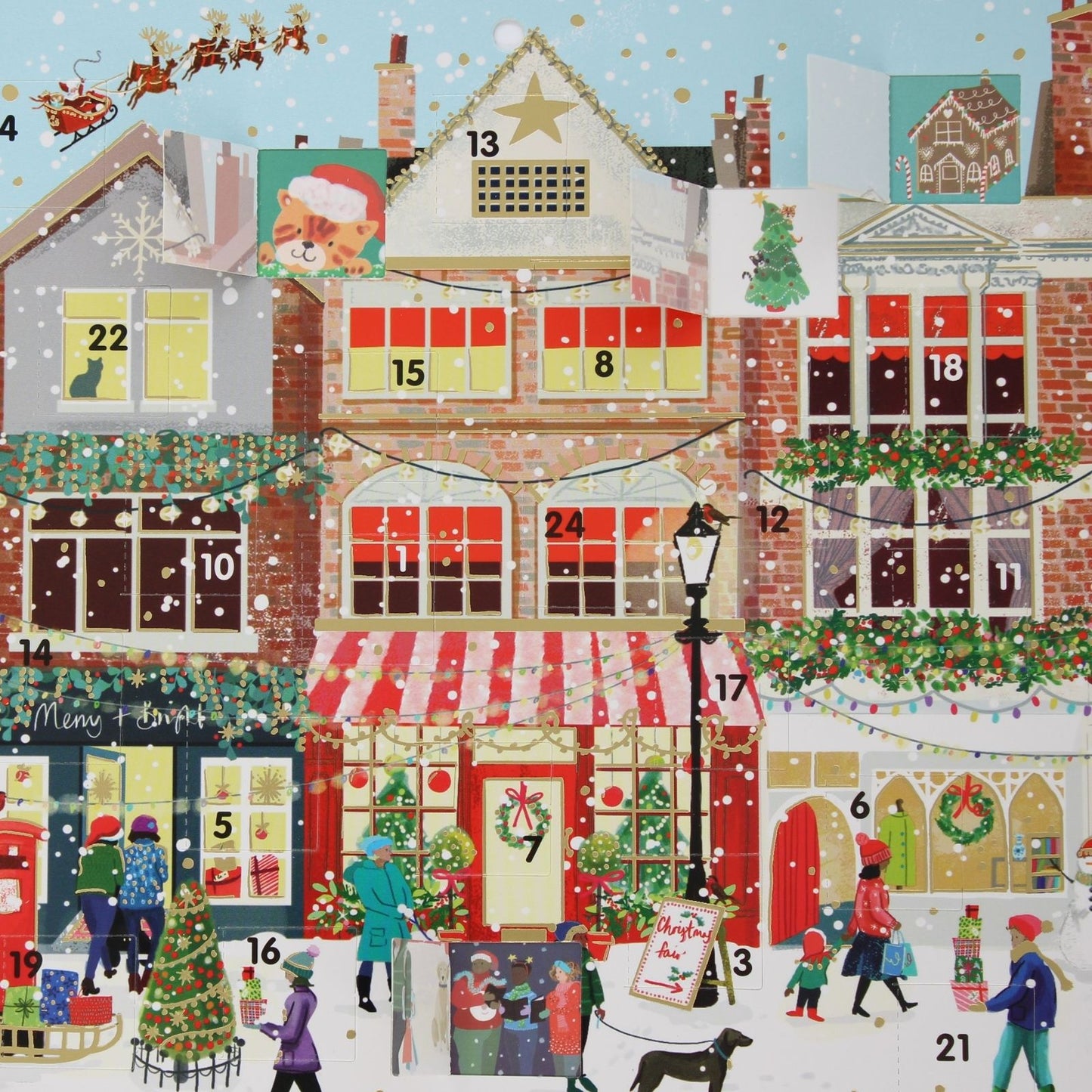 Traditional Picture Advent Calendar Festive High Street Christmas Countdown Gift