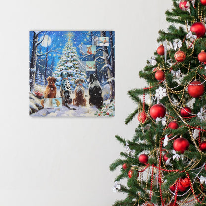 Traditional Picture Advent Calendar Dogs Waiting Santa Christmas Countdown Gift