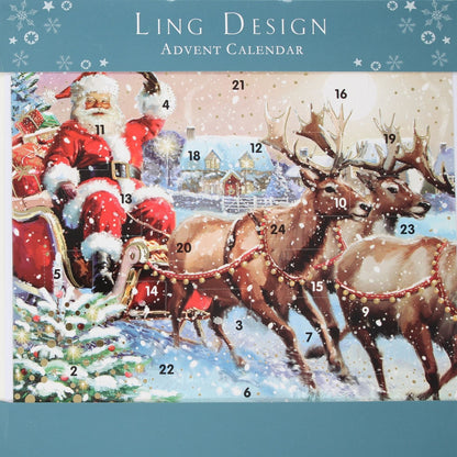 Traditional Picture Advent Calendar Santa's Sleigh Christmas Countdown Gift