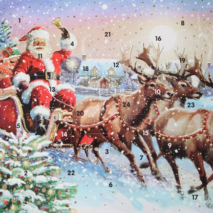 Traditional Picture Advent Calendar Santa's Sleigh Christmas Countdown Gift
