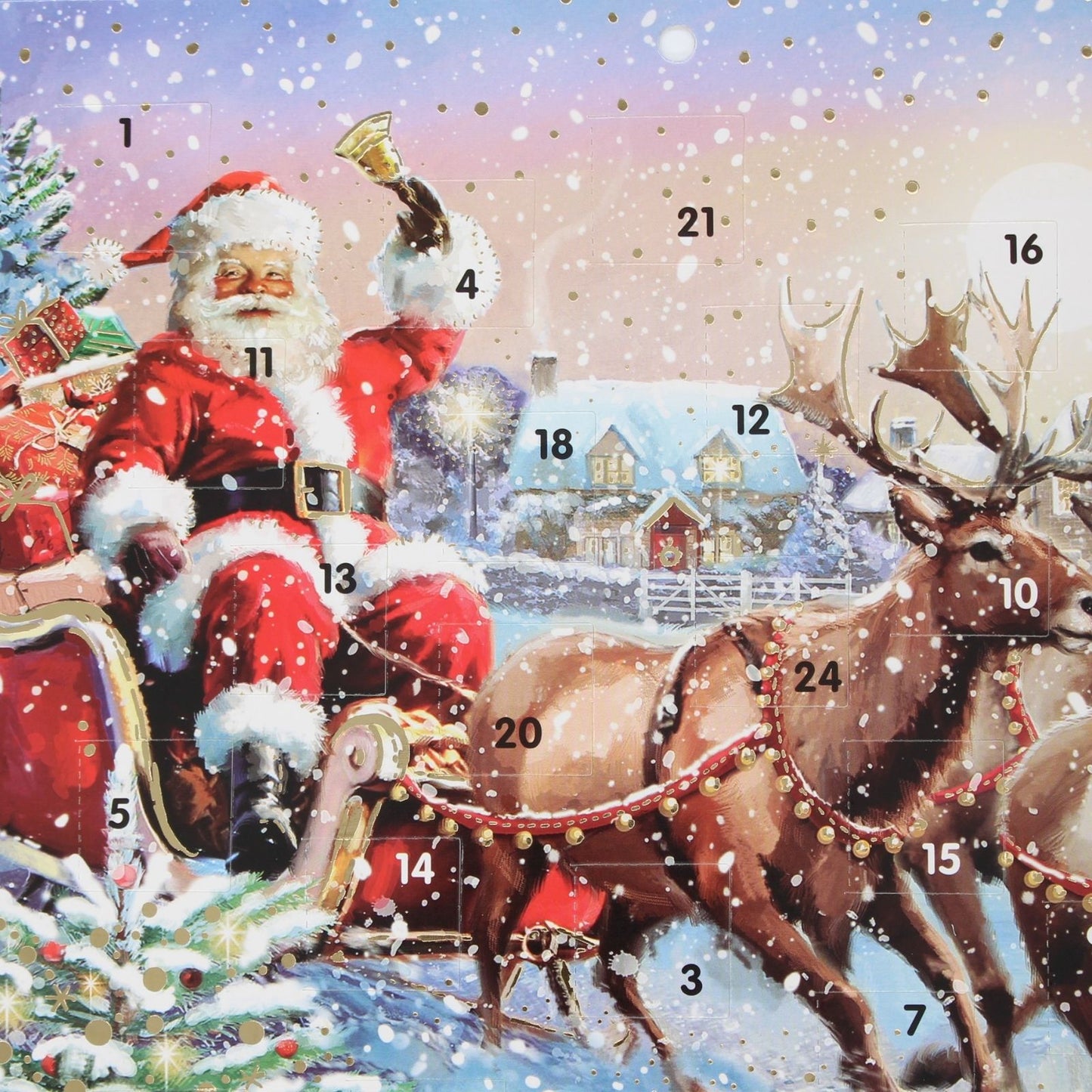 Traditional Picture Advent Calendar Santa's Sleigh Christmas Countdown Gift