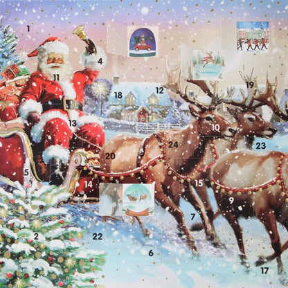 Traditional Picture Advent Calendar Santa's Sleigh Christmas Countdown Gift