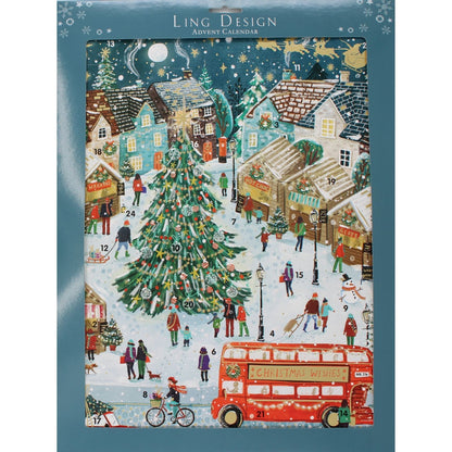 Large Traditional Picture Advent Calendar Xmas Market Christmas Countdown Gift
