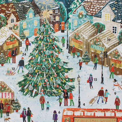 Large Traditional Picture Advent Calendar Xmas Market Christmas Countdown Gift