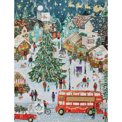 Large Traditional Picture Advent Calendar Xmas Market Christmas Countdown Gift