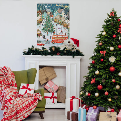 Large Traditional Picture Advent Calendar Xmas Market Christmas Countdown Gift