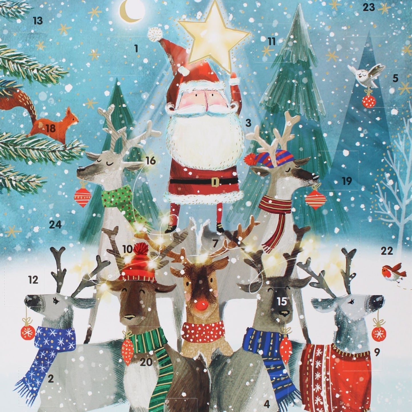 Large Traditional Picture Advent Calendar Magical Santa Christmas Countdown Gift