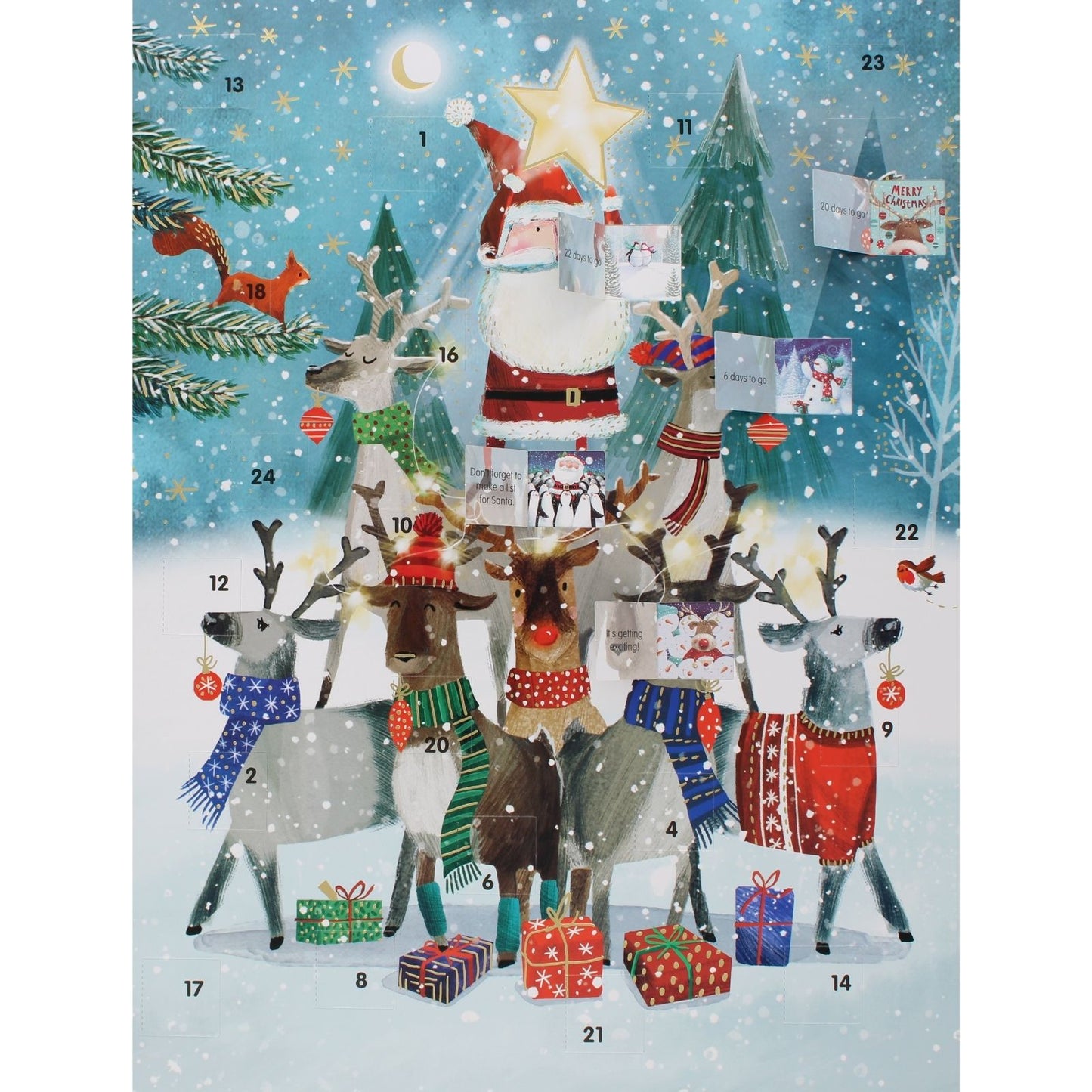 Large Traditional Picture Advent Calendar Magical Santa Christmas Countdown Gift
