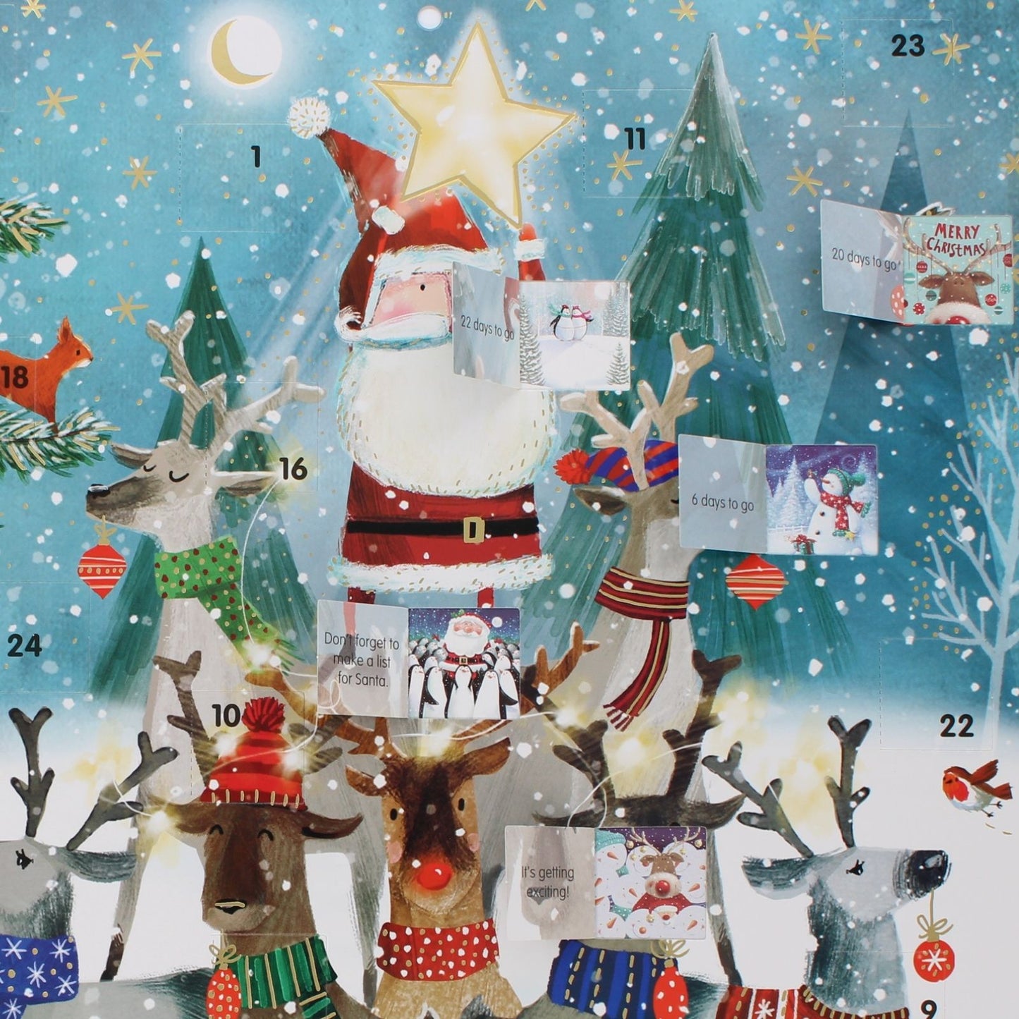 Large Traditional Picture Advent Calendar Magical Santa Christmas Countdown Gift