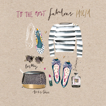 Most Fabulous Mum Pretty Tres Chic Foiled Mother's Day Card