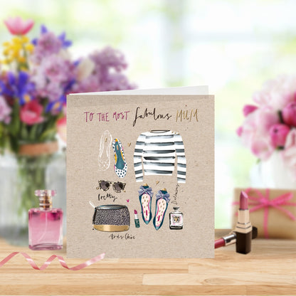 Most Fabulous Mum Pretty Tres Chic Foiled Mother's Day Card
