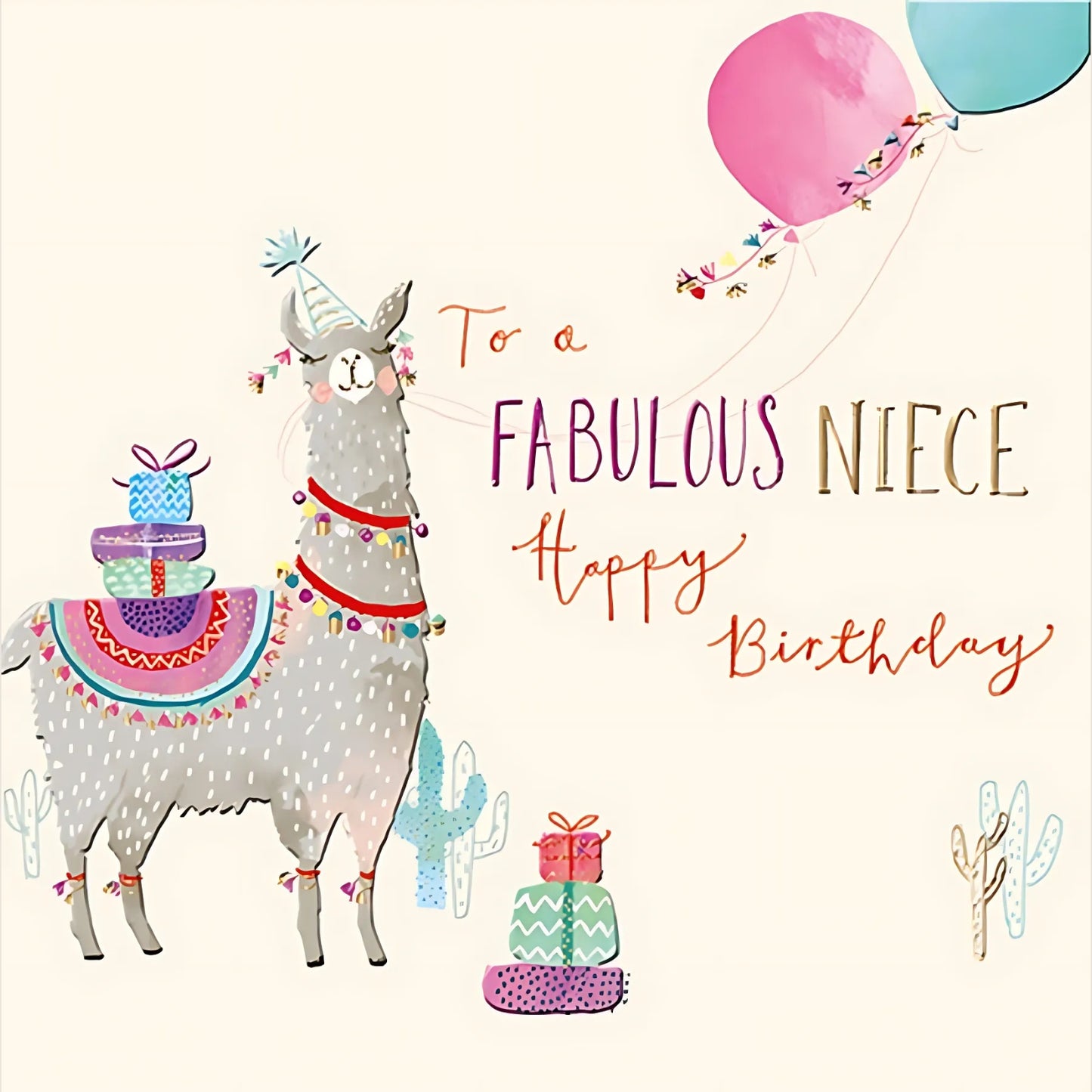 Niece Llama Birthday Greeting Card By The Curious Inksmith