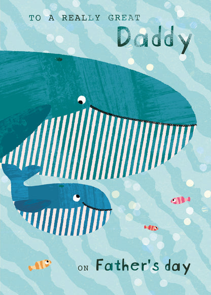 A Really Great Daddy Whale Father's Day Card Cute Greeting Card