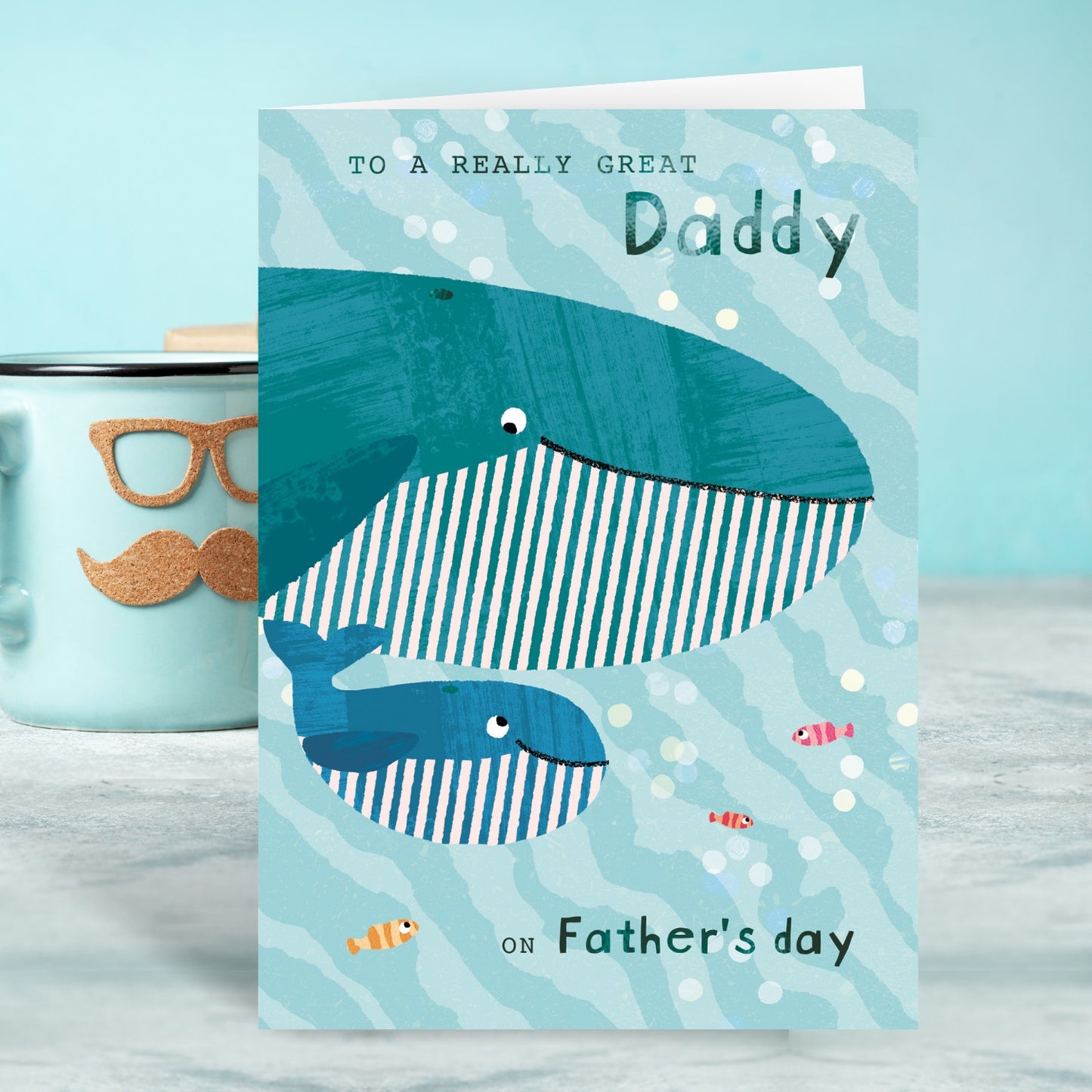 A Really Great Daddy Whale Father's Day Card Cute Greeting Card